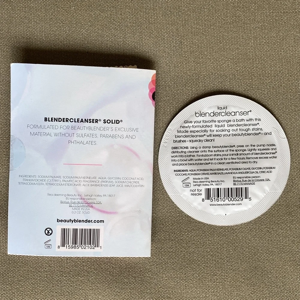 Beauty Blender Original Solid Cleanser Sample 0.2 oz Liquid Blendercleanser 3ml